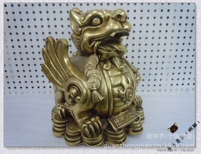 圆座貔貅(中号)纯铜貔貅——段钟乔优质工艺品批发